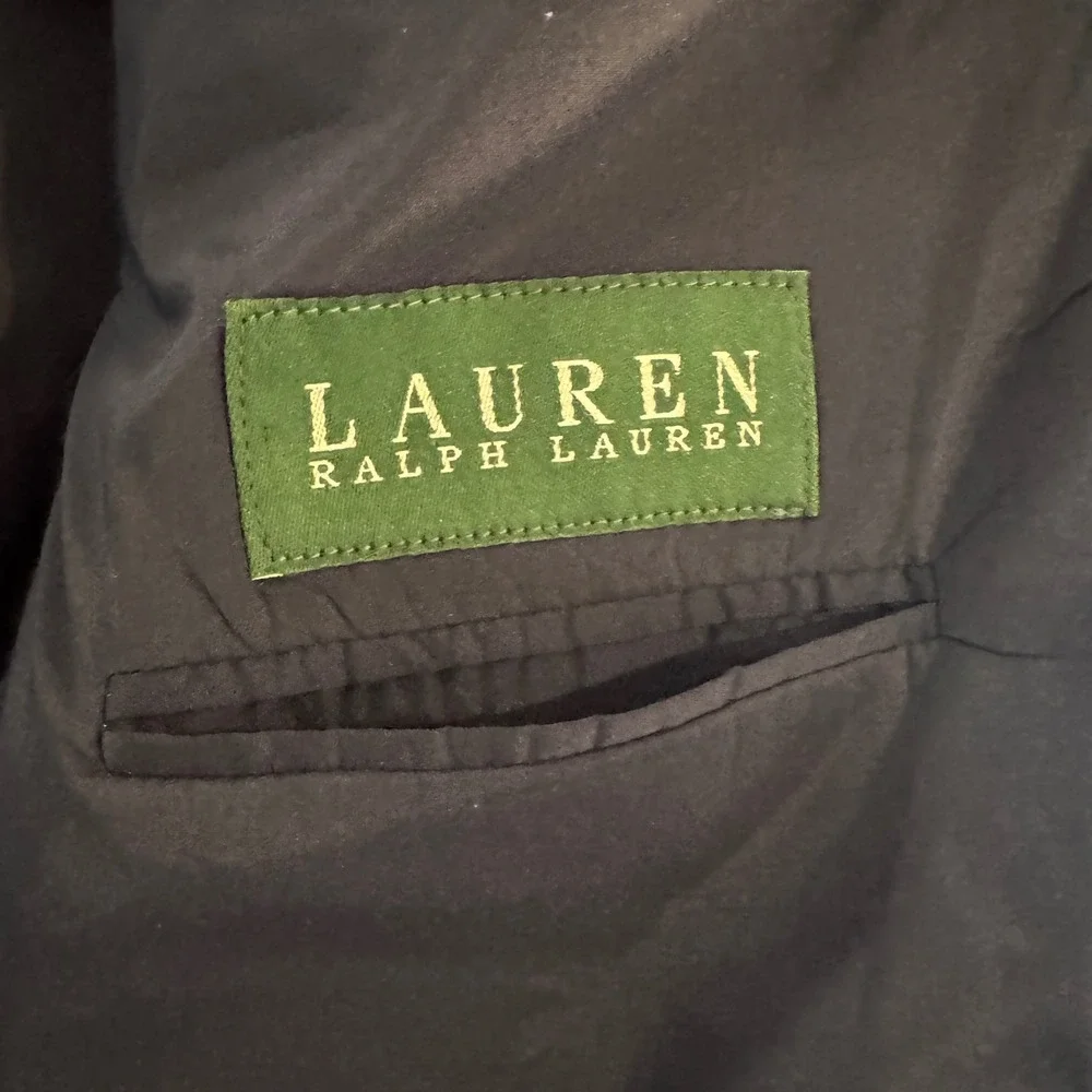 Lauren Ralph Lauren Mens 42R Navy Blue Wide Pinstripe 100% Wool Blazer Jacket